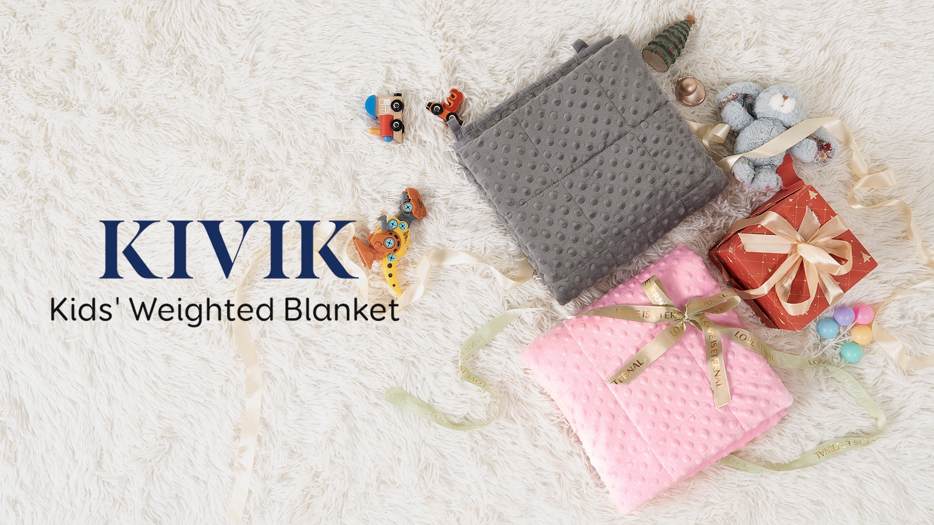 Kivik 3lb Weighted Blanket, Minky Dots Small Heavy Blankets Throw